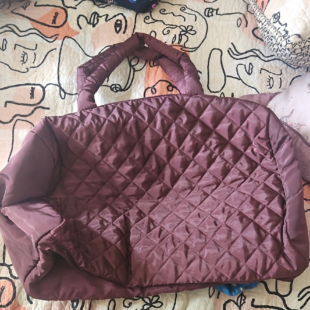 Quilted Plum Tote Bag
